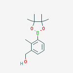 (2-Methyl-3-(4,4,5,5-tetramethyl-1,3,2-dioxaborolan-2-yl)phenyl)methanol结构式