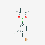 Structure of 4-Bromomethyl-3-chlorophenylboronic acid, pinacol ester