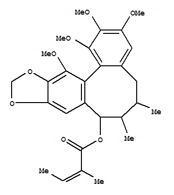 Structure of 2-Butenoicacid, 2-methyl-,5,6,7,8-tetrahydro-1,2,3,13-tetramethoxy-6,7-dimethylbenzo[3,4]cycloocta[1,2-f][1,3]benzodioxol-8-ylester, stereoisomer