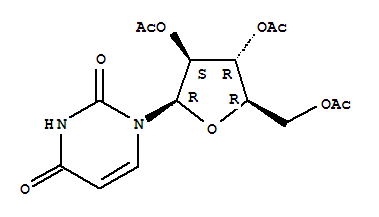 1-(2-O,3-O,5-O-Triacetyl-β-D-arabinofuranosyl)-2,4(1H,3H)-pyrimidinedione结构式