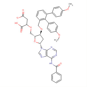 Adenosine,N-benzoyl-3'-O-[bis(4-methoxyphenyl)phenylmethyl]-2'-deoxy-,5'-(hydrogen butanedioate)结构式