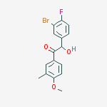 Structure of 2-(3-bromo-4-fluorophenyl)-2-hydroxy-1-(4-methoxy-3-methylphenyl)ethanone