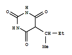 Structure of 2,4,6(1H,3H,5H)-Pyrimidinetrione,5-(1-methylpropyl)-
