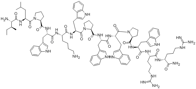 Structure of H-ILE-LEU-PRO-TRP-LYS-TRP-PRO-TRP-TRP-PRO-TRP-ARG-ARG-NH2