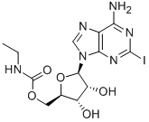 5-Ethylcarboxamido-2-iodo-D-adenosine结构式
