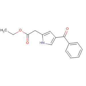 Structure of 1H-Pyrrole-2-acetic acid, 4-benzoyl-, ethyl ester