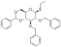 Chemical structure of Ethyl 2,3-di-O-benzyl-4,6-O-benzylidene-1-thio-b-D-glucopyranoside