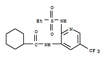 N-{2-[(ethylsulfonyl)amino]-5-(trifluoromethyl)pyridin-3-yl}cyclohexanecarboxamide结构式