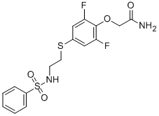 2-[2,6-Difluoro-4-[[2-[(phenylsulfonyl)amino]ethyl]thio]phenoxy]acetamide结构式
