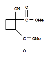 Structure of 1,2-Cyclobutanedicarboxylic acid, 1-cyano-, dimethyl ester, trans-