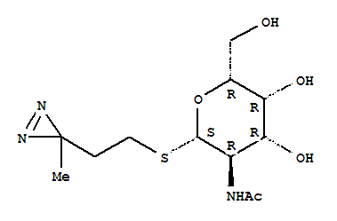Structure of 3-azi-1-((2-acetamido-2-deoxy-1-galactopyranosyl)thio)butane