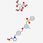 [(2r)-1-[[4-[[3-(benzenesulfonylmethyl)-5-methylphenoxy]methyl]phenyl]methyl]pyrrolidin-2-yl]methanol;2-hydroxypropane-1,2,3-tricarboxylic Acid结构式