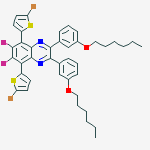 Structure of 5,8-bis(5-broMothiophen-2-yl)-6,7-difluoro-2,3-bis(3-(hexyloxy)phenyl)quinoxaline