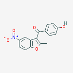 Structure of Methanone, (4-hydroxyphenyl)(2-methyl-5-nitro-3-benzofuranyl)-