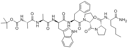 BOC-ALA-ALA-D-TRP-PHE-D-PRO-PRO-NLE-NH2结构式