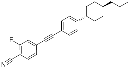 Structure of trans-2-fluoro-4-[[4-(4-propylcyclohexyl)phenyl]ethynyl]-benzonitrile