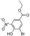 Structure of Benzoic acid, 3-bromo-4-hydroxy-5-nitro-, ethyl ester