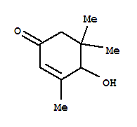 3,5,5-三甲基-4-羟基-2-环己烯-1-酮结构式