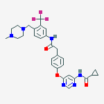 Structure of N-(6-(4-(2-(4-((4-METHYLPIPERAZIN-1-YL)METHYL)-3-(TRIFLUOROMETHYL)PHENYLAMINO)-2-OXOETHYL)PHENOXY)PYRIMIDIN-4-YL)CYCLOPROPANECARBOXAMIDE