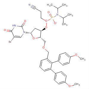 5-溴-5'-O-DMT-2'-脱氧尿苷-3'-氰乙氧基亚磷酰胺结构式