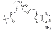 Structure of Propanoic acid, 2,2-dimethyl-, [[[[2-(6-amino-9H-purin-9-yl)ethoxy]methyl]ethoxyphosphinyl]oxy]methyl ester