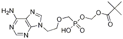 Structure of {[{[2-(6-amino-9H-purin-9-yl)ethoxy]methyl}(hydroxy)phosphoryl]oxy}methyl 2,2-dimethylpropanoate
