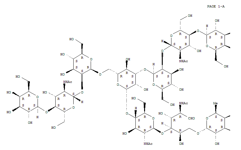 Structure of MANNOTRIOSE-(FUCOSYL-DI-(N-ACETYL-D-*GLUCOSAMINE))-B