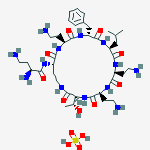 Structure of diaminobutyryl-cyclo(diaminobutyryl-diaminobutyryl-phenylalanyl-leucyl-diaminobutyryl-diaminobutyryl-threonyl)