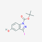 Tert-butyl 5-hydroxy-3-iodoindazole-1-carboxylate结构式