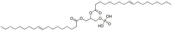 Structure of [1-[(E)-octadec-9-enoyl]oxy-3-phosphonooxypropan-2-yl] (E)-octadec-9-enoate