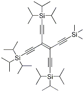 Structure of (3-(1-(triisopropylsilyl)-5-(triMethylsilyl) penta-1,4-diyn-3-ylidene)penta-1,4-diyne- 1,5-diyl)bis(triisopropylsilane)
