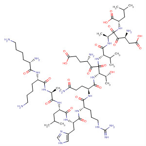 Structure of L-Leucine,L-lysyl-L-lysyl-L-alanyl-L-leucyl-L-histidyl-L-arginyl-L-glutaminyl-L-a-glutamyl-L-threonyl-L-valyl-L-a-aspartyl-L-alanyl-