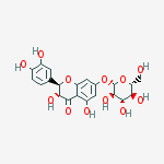 (2r,3r)-2-(3,4-dihydroxyphenyl)-3,5-dihydroxy-7-[(2s,3r,4s,5s,6r)-3,4,5-trihydroxy-6-(hydroxymethyl)oxan-2-yl]oxy-2,3-dihydrochromen-4-one结构式