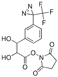 Structure of 3-(3-(3-(trifluoromethyl)diazirin-3-yl)phenyl)-2,3-dihydroxypropionic acid N-hydroxysuccinimide ester