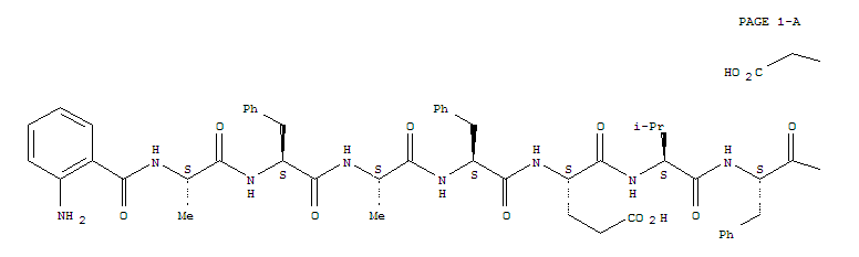 Structure of ANTHRANILYL-ALA-PHE-ALA-PHE-GLU-VAL-PHE- NITRO-TYR-
