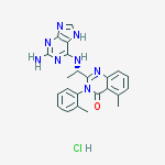 Structure of (S)-2-(1-((2-aMino-9H-purin-6-yl)aMino)ethyl)-5-Methyl-3-(o-tolyl)quinazolin-4(3H)-one hydrochloride