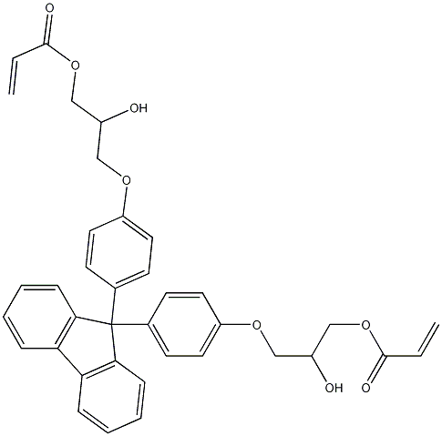 Structure of 9,9-bis[4-(2-hydroxy-3-acryloyloxypropoxy)phenyl]fluorene