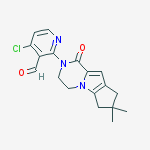Structure of 4-Chloro-2-(7,7-dimethyl-1-oxo-3,4,7,8-tetrahydro-1H-cyclopenta[4,5]pyrrolo[1,2-a]pyrazin-2(6H)-yl)nicotinaldehyde