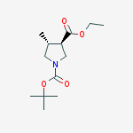 Structure of (3R,4R)-4-Methyl-1,3-pyrrolidinedicarboxylic acid 1-(1,1-dimethylethyl) 3-ethyl ester