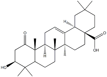 (3BETA)-3-羟基-1-氧代-齐墩果-12-烯-28-酸结构式