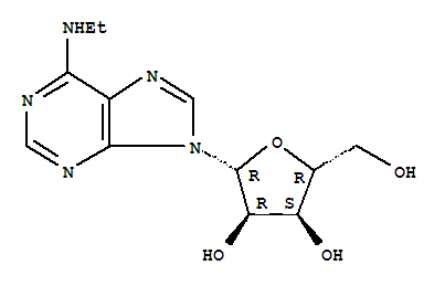 N-ethyl-9-pentofuranosyl-9H-purin-6-amine结构式