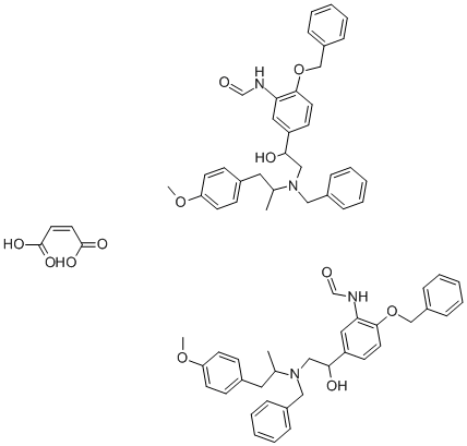 Structure of 1-(4-Benziloxy-3-formylaminophenyl)-2-[N-benzyl-2-(4-methoxyphenyl)-1-methylethylamino]ethaol hemifumarate