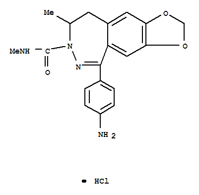1-(4-Aminophenyl)-3-methylcarbamyl-4-methyl-3,4-dihydro-7,8-methylenedioxy-5H-2,3-benzodiazepinehydrochloride结构式