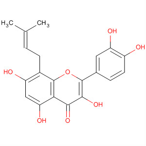 4H-1-Benzopyran-4-one,2-(3,4-dihydroxyphenyl)-3,5,7-trihydroxy-8-(3-methyl-2-butenyl)-结构式