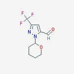 1-(Oxan-2-yl)-3-(trifluoromethyl)pyrazole-5-carboxaldehyde结构式
