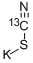 Structure of POTASSIUM THIOCYANATE (13C)