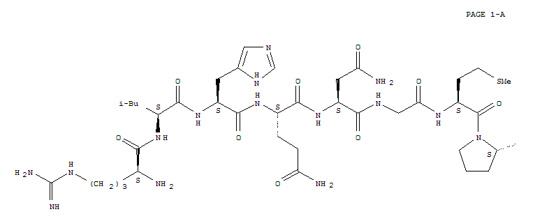 Structure of L-Leucinamide,L-arginyl-L-leucyl-L-histidyl-L-glutaminyl-L-asparaginylglycyl-L-methionyl-L-prolyl-L-phenylalanyl-L-seryl-L-prolyl-L-arginyl-