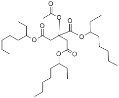 Structure of tris(2-ethylhexyl) 2-(acetyloxy)propane-1,2,3-tricarboxylate