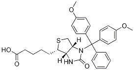 Structure of 1H-Thieno[3,4-d]iMidazole-4-pentanoic acid, 1-[bis(4-Methoxyphenyl)phenylMethyl]hexahydro-2-oxo-, [3aS-(3aa,4b,6aa)]-