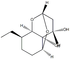 Structure of 2,5-Epoxy-2H-1-benzopyran-4,4a(5H)-diol,6-ethylhexahydro-, [2R-(2a,4a,4ab,5a,6a,8ab)]-